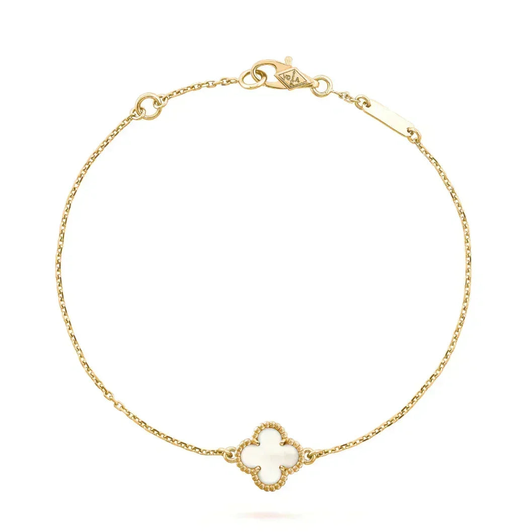 [⭐Hildren Jewelry]CLOVER WHITE MOP SINGLE FLOWER BRACELET