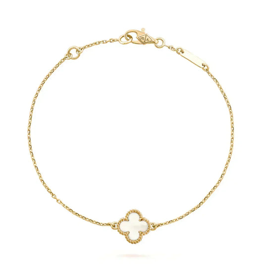 [⭐Hildren Jewelry]CLOVER WHITE MOP SINGLE FLOWER BRACELET
