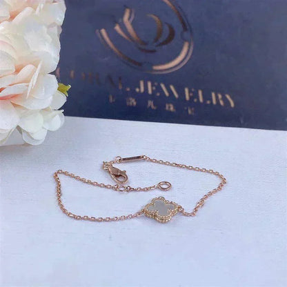 [⭐Hildren Jewelry]CLOVER WHITE MOP SINGLE FLOWER BRACELET