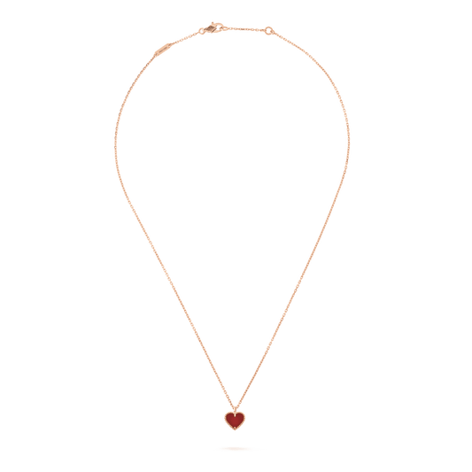 [⭐Hildren Jewelry]SWEET CLOVER CARNELIAN HEART NECKLACE