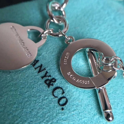 [Hildren Jewelry]LOVE HEART PIN BUCKLE RETURN TO TIF SILVER BRACELET