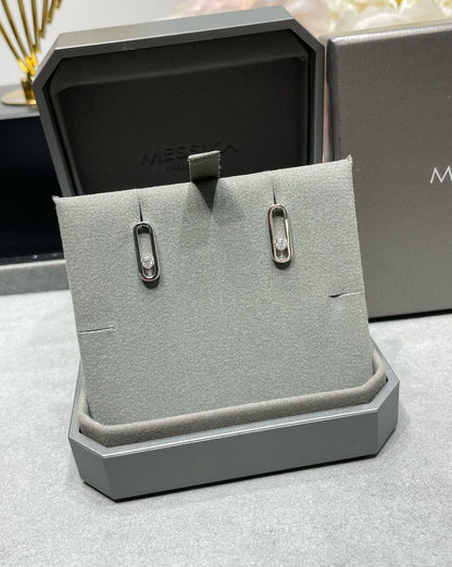 [⭐Hildren Jewelry]MOVE UNO SMALL 1 DIAMOND EARRINGS