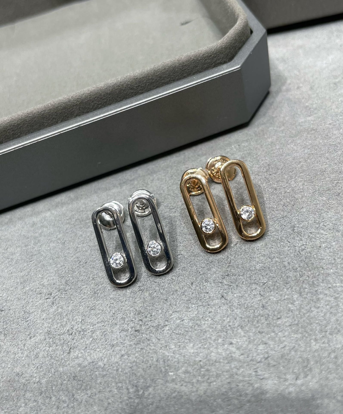 [⭐Hildren Jewelry]MOVE UNO SMALL 1 DIAMOND EARRINGS