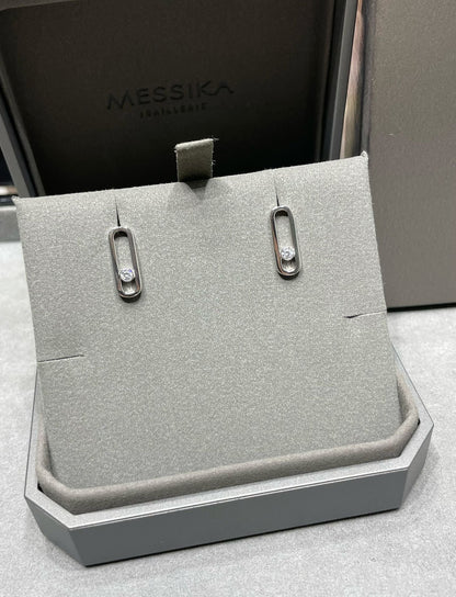 [⭐Hildren Jewelry]MOVE UNO SMALL 1 DIAMOND EARRINGS