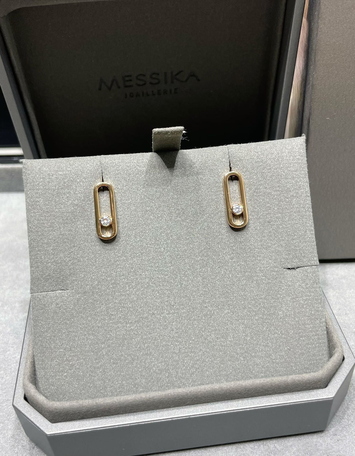 [⭐Hildren Jewelry]MOVE UNO SMALL 1 DIAMOND EARRINGS