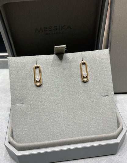 [⭐Hildren Jewelry]MOVE UNO SMALL 1 DIAMOND EARRINGS