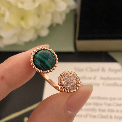 [⭐Hildren Jewelry]PERLEE COULEURS DIAMOND ROSE GOLD BETWEEN THE FINGER RING