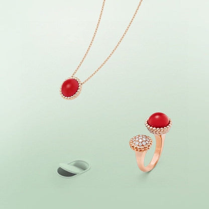 [⭐Hildren Jewelry]PERLEE COULEURS DIAMOND ROSE GOLD BETWEEN THE FINGER RING