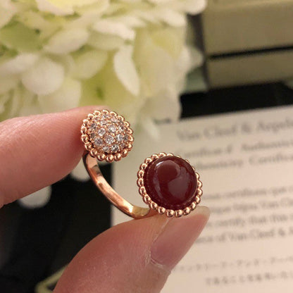 [⭐Hildren Jewelry]PERLEE COULEURS DIAMOND ROSE GOLD BETWEEN THE FINGER RING