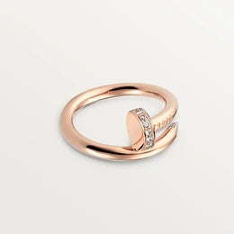 [⭐Hildren Jewelry]JUSTE RING 2.65MM PINK GOLD DIAMOND