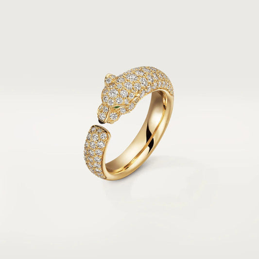 [⭐Hildren Jewelry]PANTHERE PINK GOLD DIAMOND RING