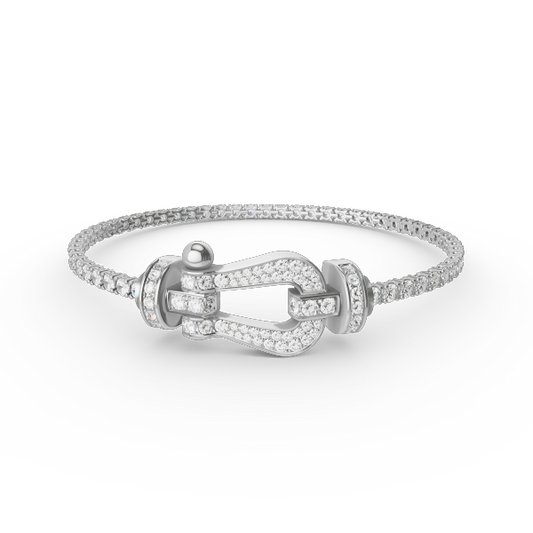 [⭐Hildren Jewelry]FORCE  LARGE HORSESHOE FULL DIAMOND TENNIS BRACELET